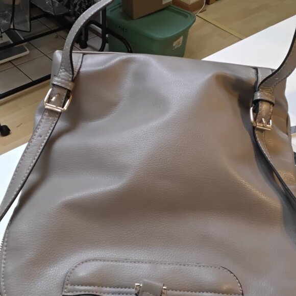 Vegan Leather/Faux Gray Pebble texture (a new day) backpack - Picture 9 of 11